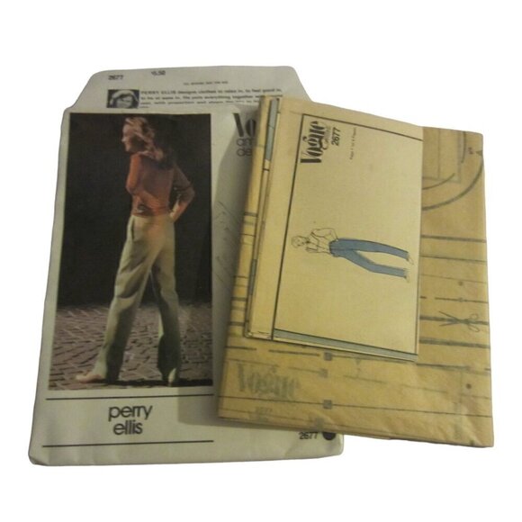 Vogue Women's Vintage Sewing Pattern 2677 Pants Beige Size 16 - Picture 3 of 5